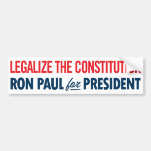 Ron Paul Legalise the Constitution  Bumper Sticker