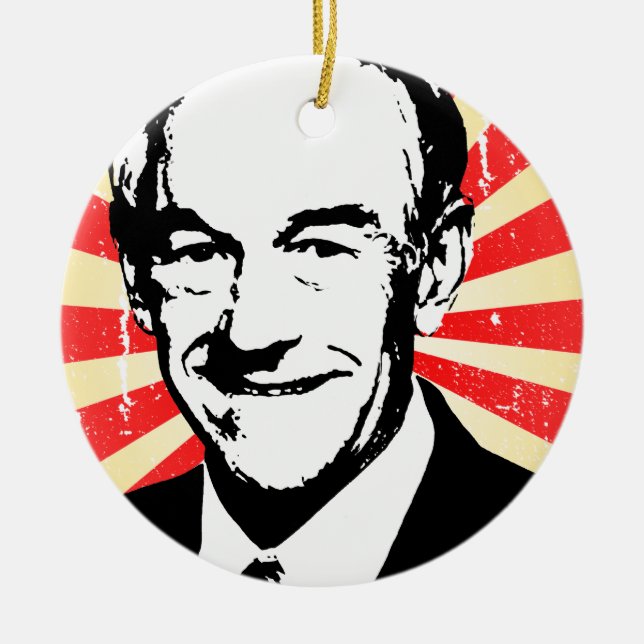 Ron Paul Propaganda Ceramic Tree Decoration (Front)