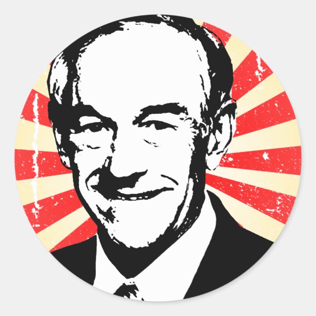 Ron Paul Propaganda Classic Round Sticker (Front)