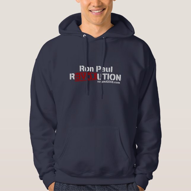 Ron Paul Revolution Fitted Hooded Hoodie (Front)