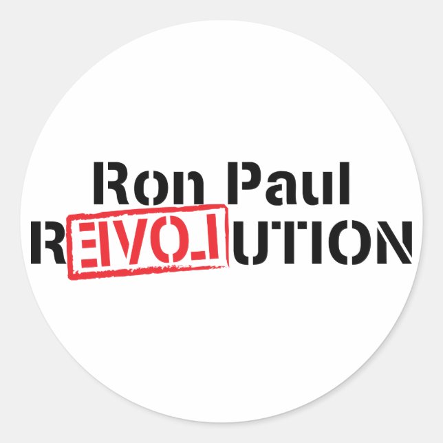Ron Paul Revolution Round Sticker (Front)