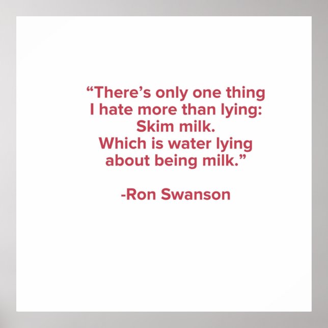 Ron Swanson Quote Poster (Front)