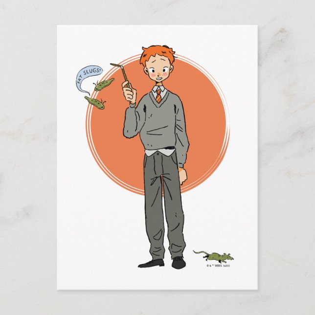 Ron Weasley Illustration "Eat Slugs" Postcard (Front)