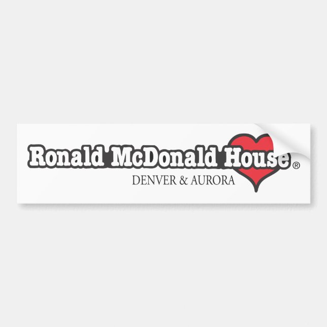 Ronald McDonald Heart Bumper Sticker (Front)
