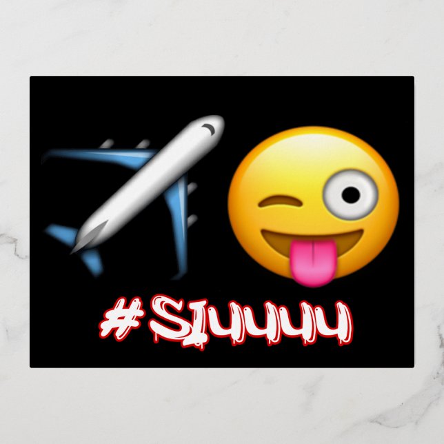 ronaldo emoticons foil holiday postcard (Front)