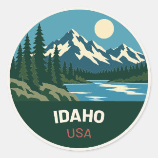 Rond Idaho USA – Vintage Travel Sticker