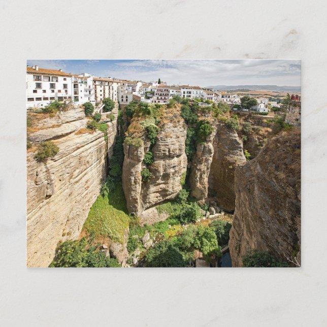 Ronda. Canyon. Town. People. Postcard (Front)