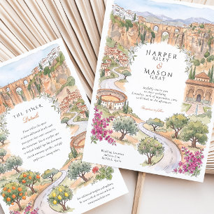 Ronda Puente Nuevo Gorge Plaza de Toros Wedding Invitation