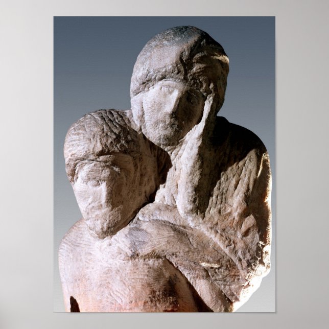 Rondanini Pieta, detail of the heads of Christ Poster (Front)