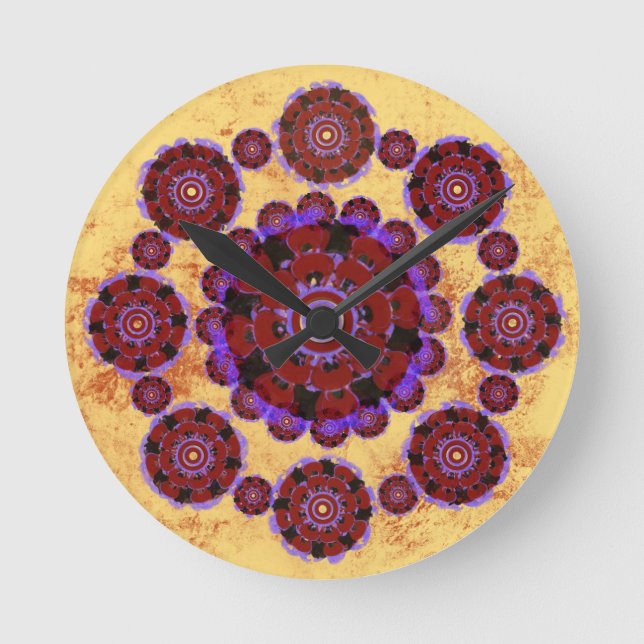 Ronde Clock Mandala floral pattern (Front)