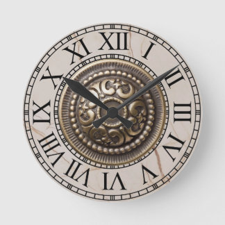 Ronde klok Roman shield on marble Round Clock