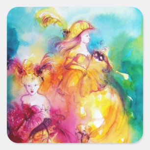 RONDO IN LAGOON / Venetian Masquerade Ball Square Sticker