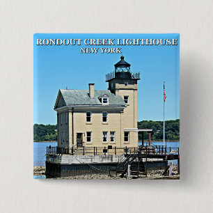 Rondout Creek Lighthouse, New York 15 Cm Square Badge