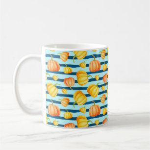 Rong round Orange Pumpkin. Seamless Watercolor pat Coffee Mug