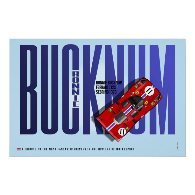 Ronnie Bucknum Ferrari 512S Tribute Poster (Front)