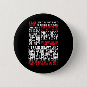 Ronnie Fitness Quotes Gym Workout Bodybuilding Mot 6 Cm Round Badge