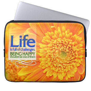 Ronnie Nijmeh Inspirational Quote "Happiness" Laptop Sleeve