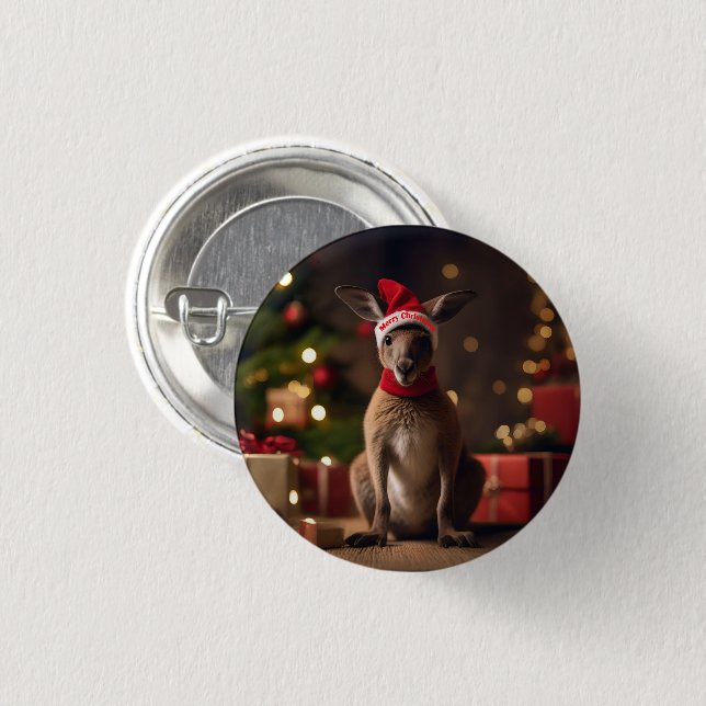 "Roo-dolph’s Holiday Hop: A Festive Wonderland" 3 Cm Round Badge (Front & Back)