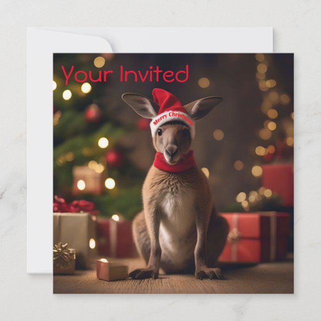 "Roo-dolph’s Holiday Hop: A Festive Wonderland" Invitation (Front)