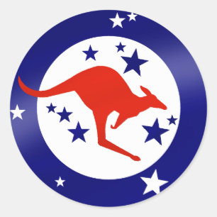 Roo sticker Oz stars Australian Kangaroo
