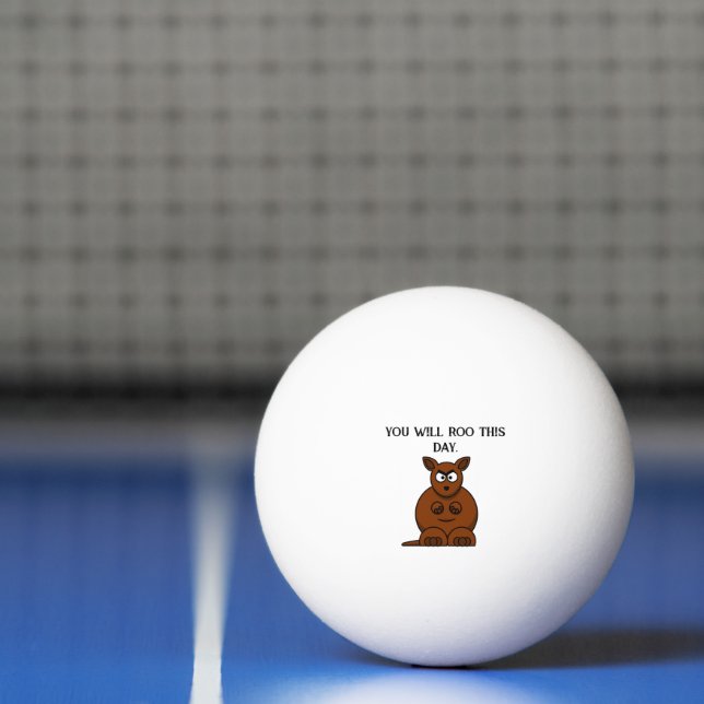 Roo This Day, Funny Angry Kangaroo Cartoon Ping Pong Ball (Net)