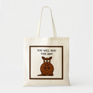 Roo This Day, Funny Angry Kangaroo Cartoon Tote Bag