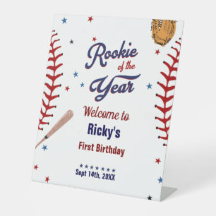 Roockie of the year first  Boy Birthday welcome  Pedestal Sign