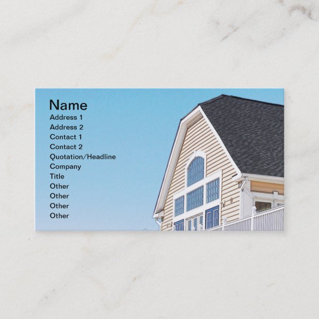 roof and exterior of a modern building business card (Front)