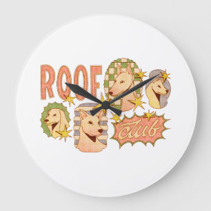 Roof Club / Dog Illustrations Large Clock