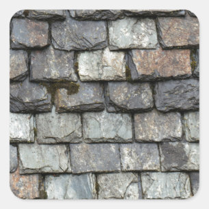 Roof cover with slate plates square sticker