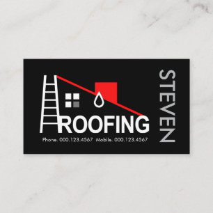 Roof Ladder Roofing Signage Business Card