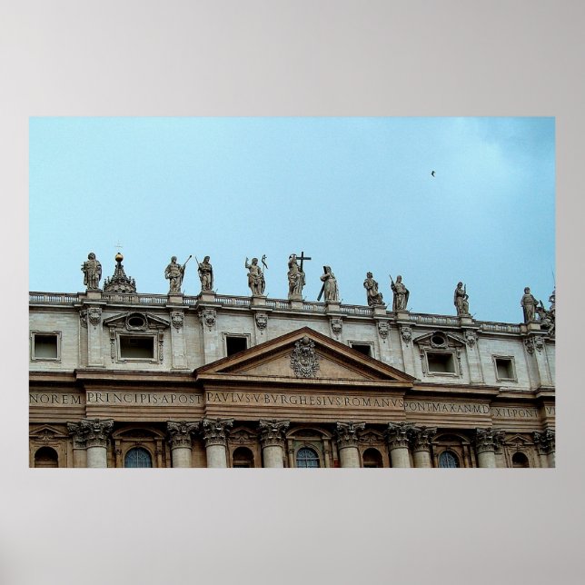 Roof of St. Peter's Basilica in Rome, Italy Print (Front)
