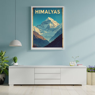 Roof of the World – Vintage Himalayas Travel  Poster