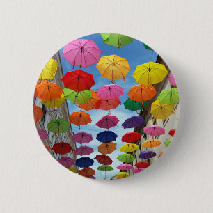 Roof of umbrellas 6 cm round badge