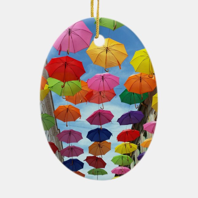 Roof of umbrellas ceramic tree decoration (Back)