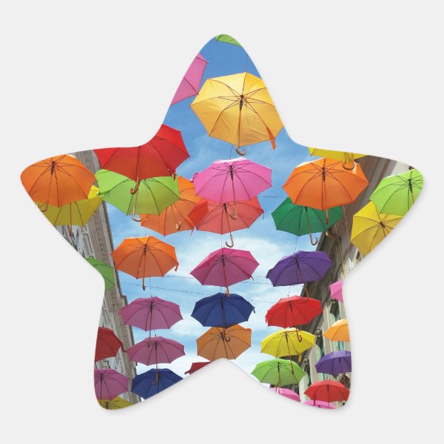 Roof of umbrellas star sticker (Front)