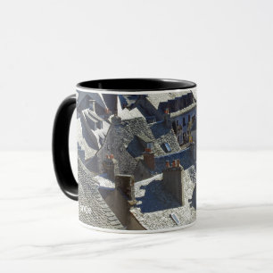 Roof panorama of Conques village, France souvenir Mug
