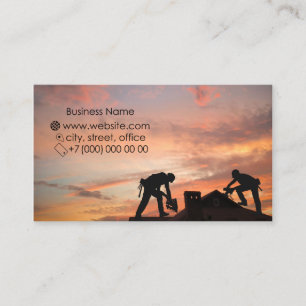Roof repair and construction business card