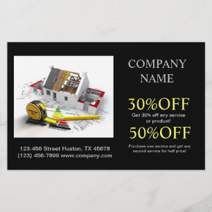 Roof repair construction home renovation flyer