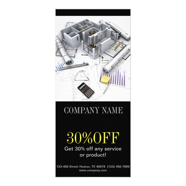 Roof repair construction home renovation rack card (Front)