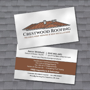 Roof Repair & Installation - Roofing Contractor Business Card