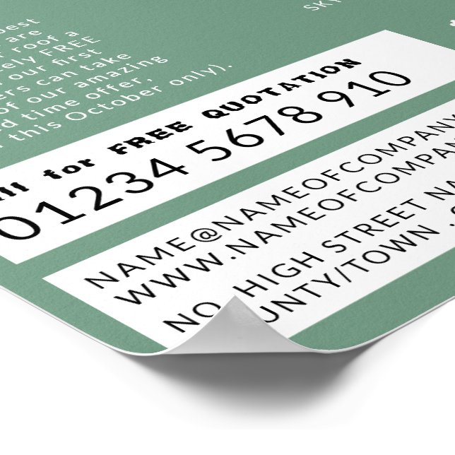 Roof Tiles, Roofer, Roofing Contractor Advertising Poster (Corner)