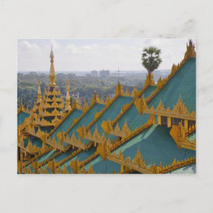 Roof tops of Shwedagon Pagoda, Yangon, Myanmar Postcard