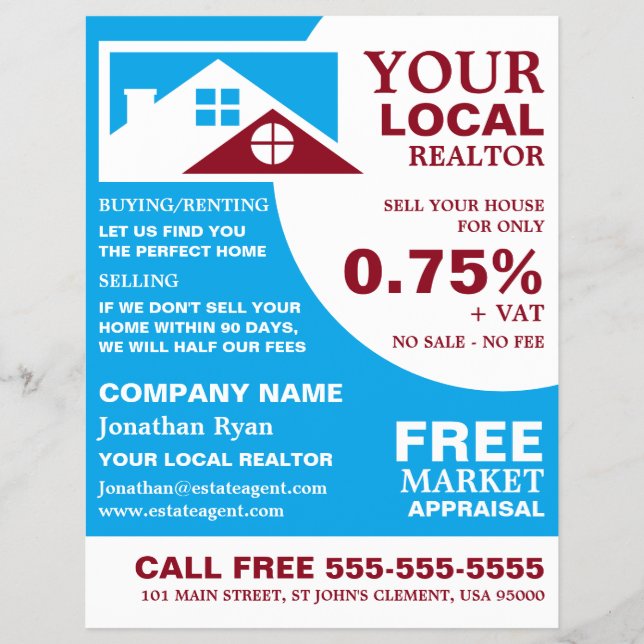 Roof Tops, Realtor, Estate Agent Advertising Flyer (Front)