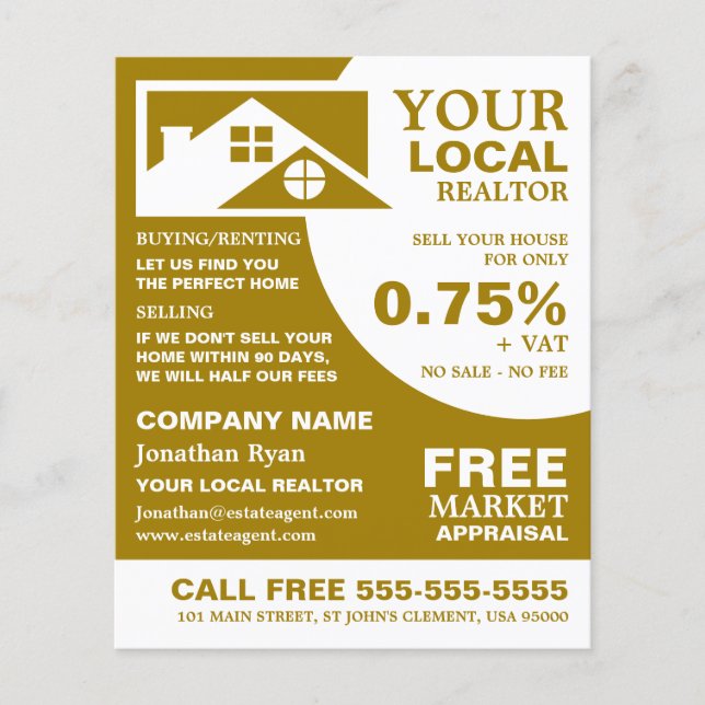 Roof Tops, Realtor, Estate Agent Advertising Flyer (Front)