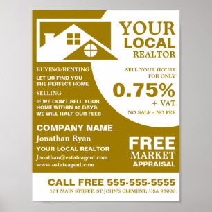 Roof Tops, Realtor, Estate Agent Advertising Poster
