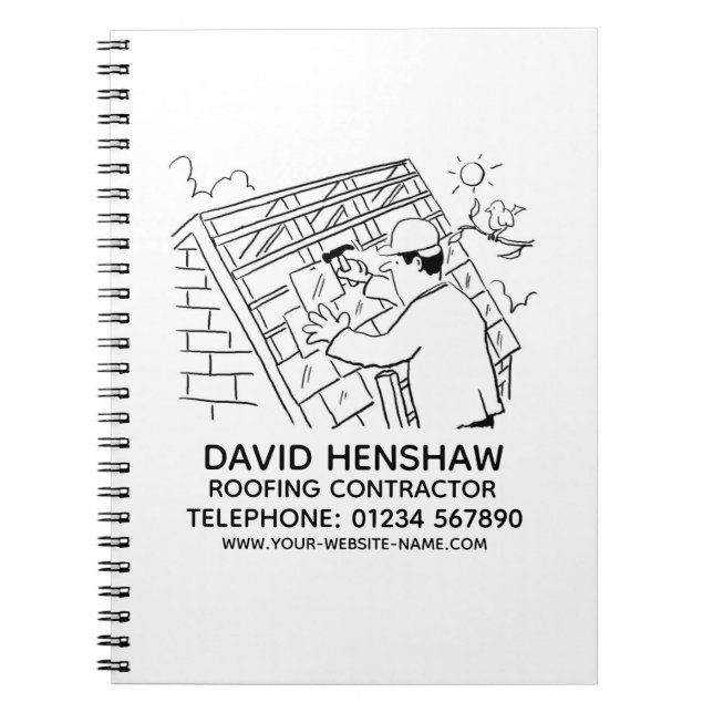 Roof Worker or Roofing Contractor Notebook (Front)