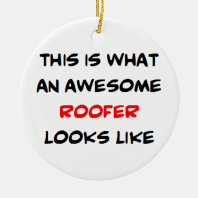 Roofer, awesome ceramic tree decoration (Front)