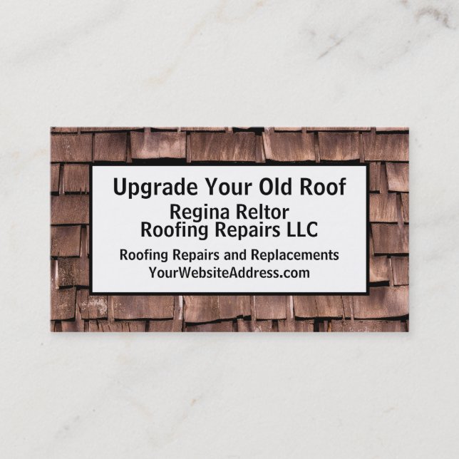 Roofer Construction Old Shingles Business Card (Front)