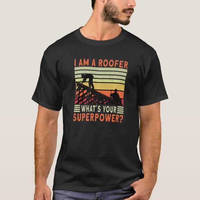 Roofer Dad Roofing Contractor Roofer Technician   T-Shirt (Front)